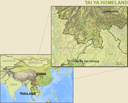 Map of Tai Ya in Thailand