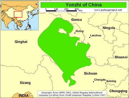 Map of Yonzhi in China