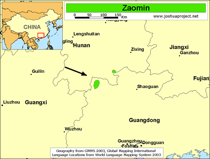 Map of Zaomin in China