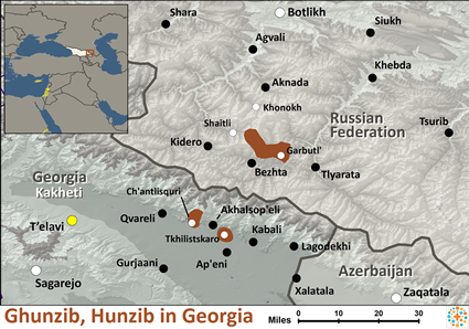 Map of Ghunzib in Georgia