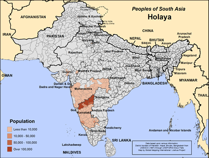 Map of Holaya in India
