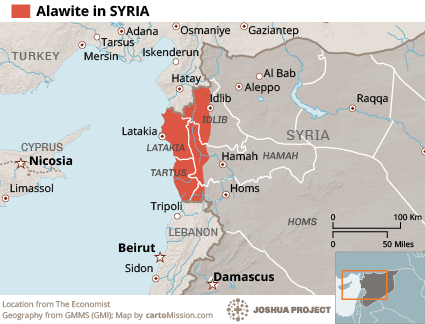 Map of Alawite in Syria