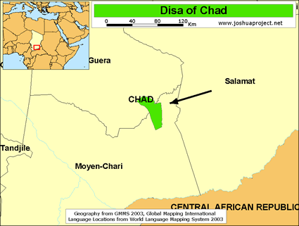 Map of Disa in Chad