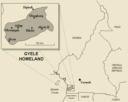 Map of Bagyele in Cameroon