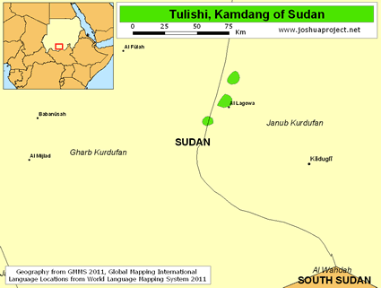 Map of Kamda in Sudan