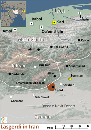 Map of Lasgerdi in Iran