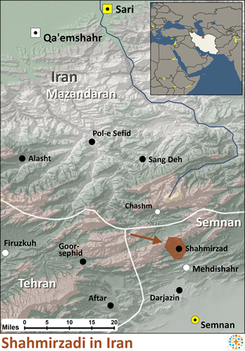 Map of Shahmirzadi in Iran