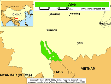 Map of Akeu in China