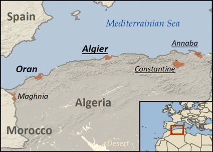 Map of Deaf in Algeria