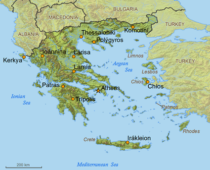 Map of Deaf in Greece
