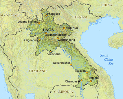 Map of Deaf in Laos