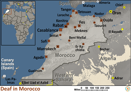 Map of Deaf in Morocco