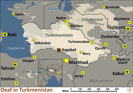 Map of Deaf in Turkmenistan