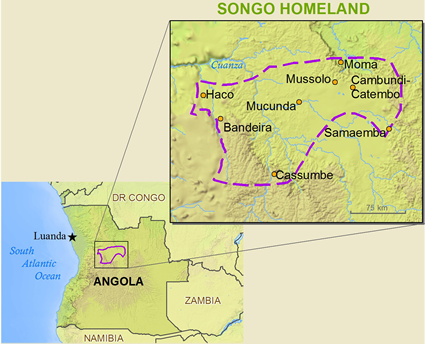 Map of Songo, Nsongo in Angola
