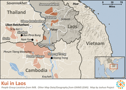 Map of Kui in Laos
