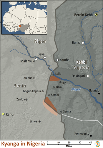 Map of Kyanga in Nigeria
