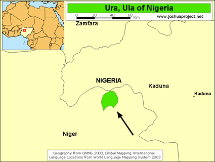 Map of Ura in Nigeria