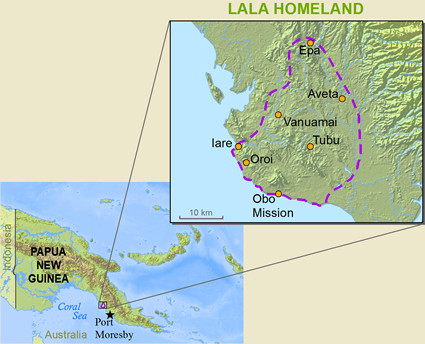 Map of Nara, Pokau in Papua New Guinea
