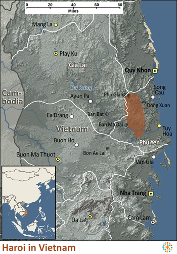 Map of Haroi in Vietnam
