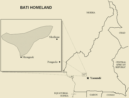Map of Bati, Bush Bati in Cameroon