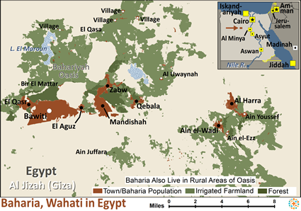 Map of Baharia, Wahati in Egypt