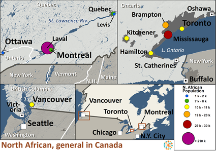 Map of North African, general in Canada