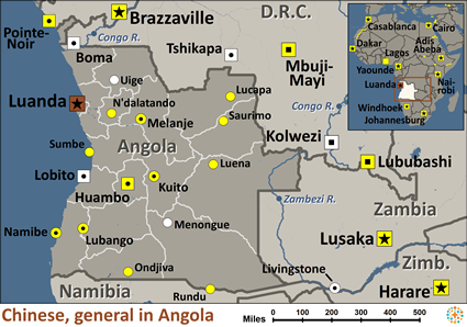 Map of Chinese, general in Angola