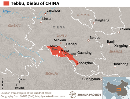 Map of Tebbu in China
