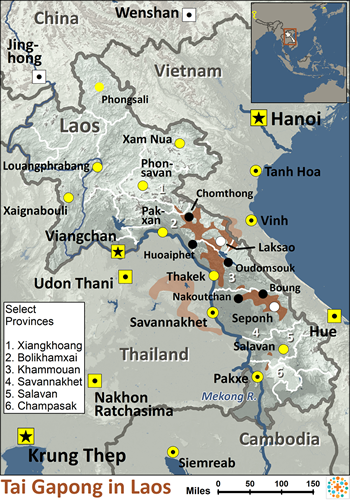 Map of Tai Gapong in Laos