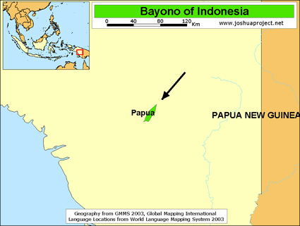 Map of Bayono in Indonesia