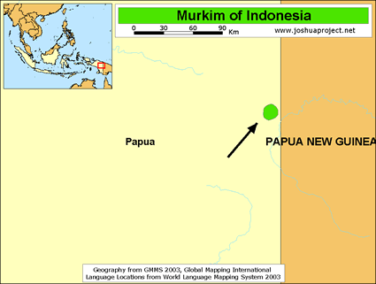 Map of Murkim in Indonesia