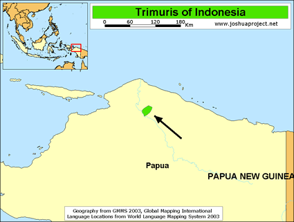 Map of Trimuris in Indonesia