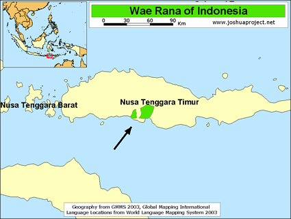 Map of Wae Rana in Indonesia