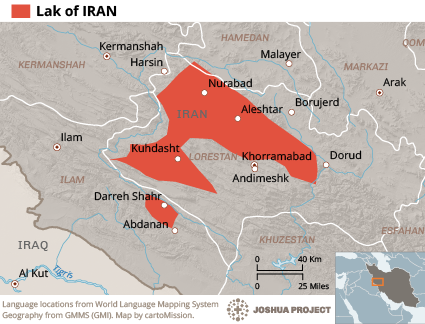 Map of Laki in Iran