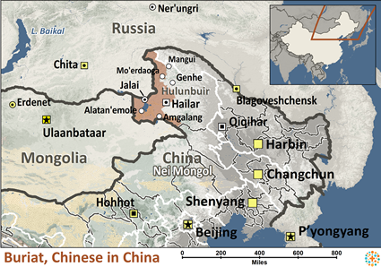 Map of Buriat, Chinese in China