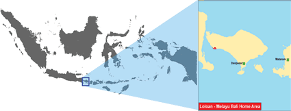 Map of Loloan-Malay Bali in Indonesia