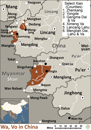 Map of Kawa in China