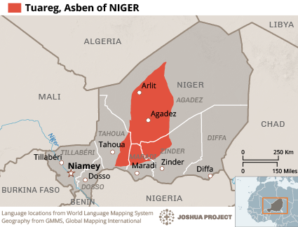 Map of Tuareg, Asben in Niger