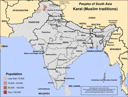 Map of Karal (Muslim traditions) in Pakistan