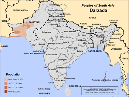 Map of Darzada in Pakistan