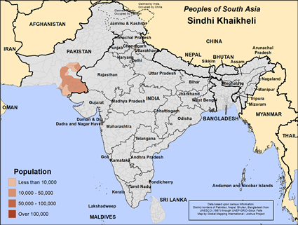 Map of Sindhi Khaikheli in Pakistan