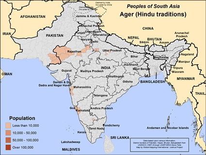 Map of Ager (Muslim traditions) in Pakistan