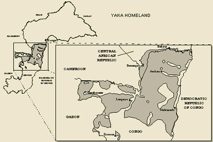 Map of Yaka, Iyaka in Congo, Republic of the