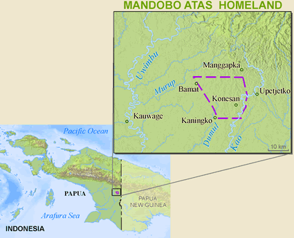 Map of Mandobo Atas in Indonesia