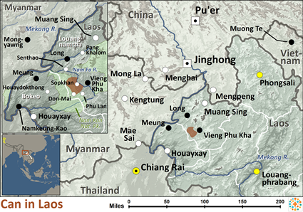 Map of Con in Laos