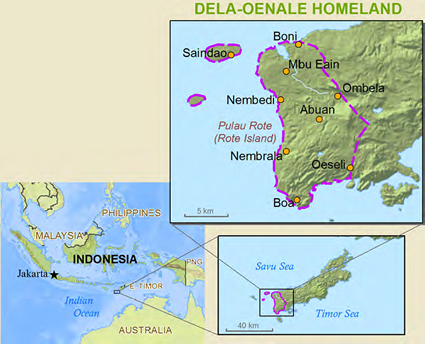 Map of Dela-Oenale in Indonesia