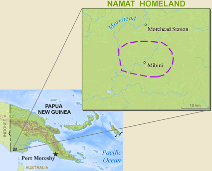 Map of Namat in Papua New Guinea