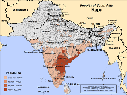 Map of Kapu in Sri Lanka