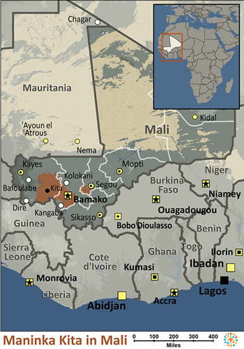 Map of Maninka, Kita in Mali