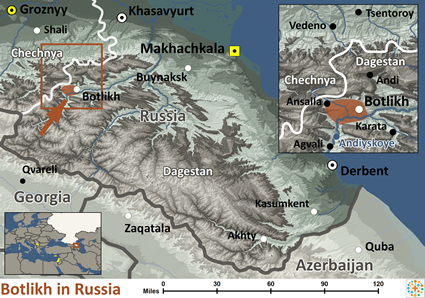 Map of Botlikh in Russia